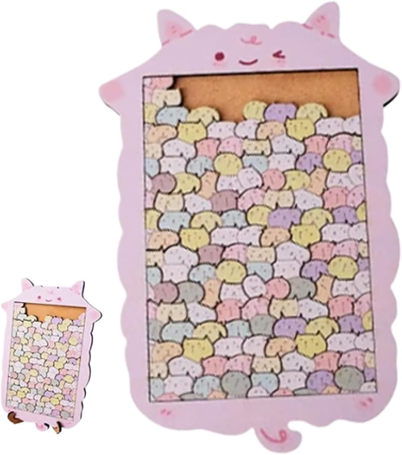 لغز خشبي على شكل قطة بألوان الأغنام 17 قطعة 3x10 4 سم لعبة سفر للأطفال - Image 4